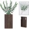 Wood Wall Decor 2 Pack Planter Vase with Artificial Eucalyptus (5.1"D x 1.4"W x 9.4"H)